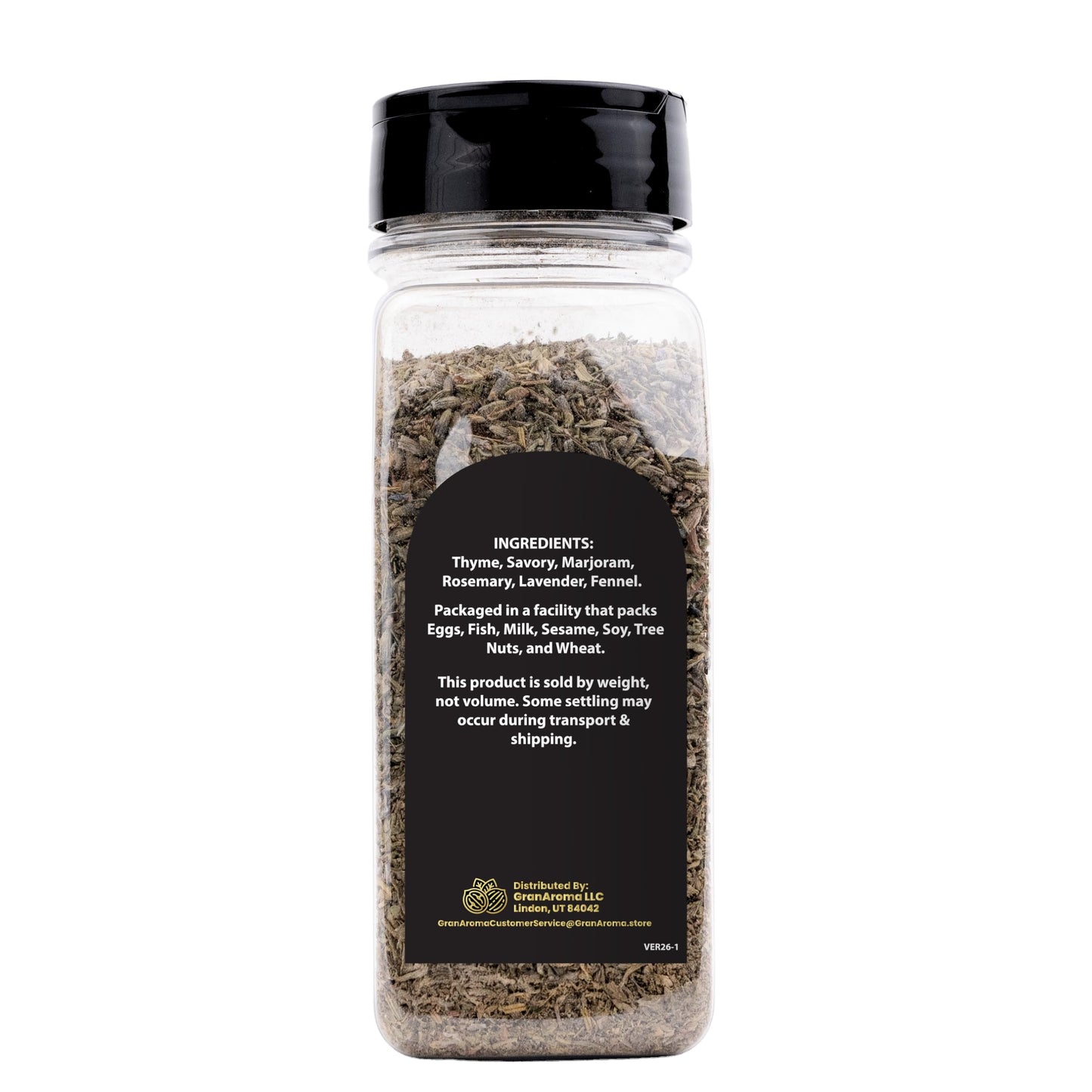 GranAroma Herbes de Provence, A Rich, Rustic Spice Blend of Classic Provençal Herbs for Gourmet Cooking (3.2 Ounce)