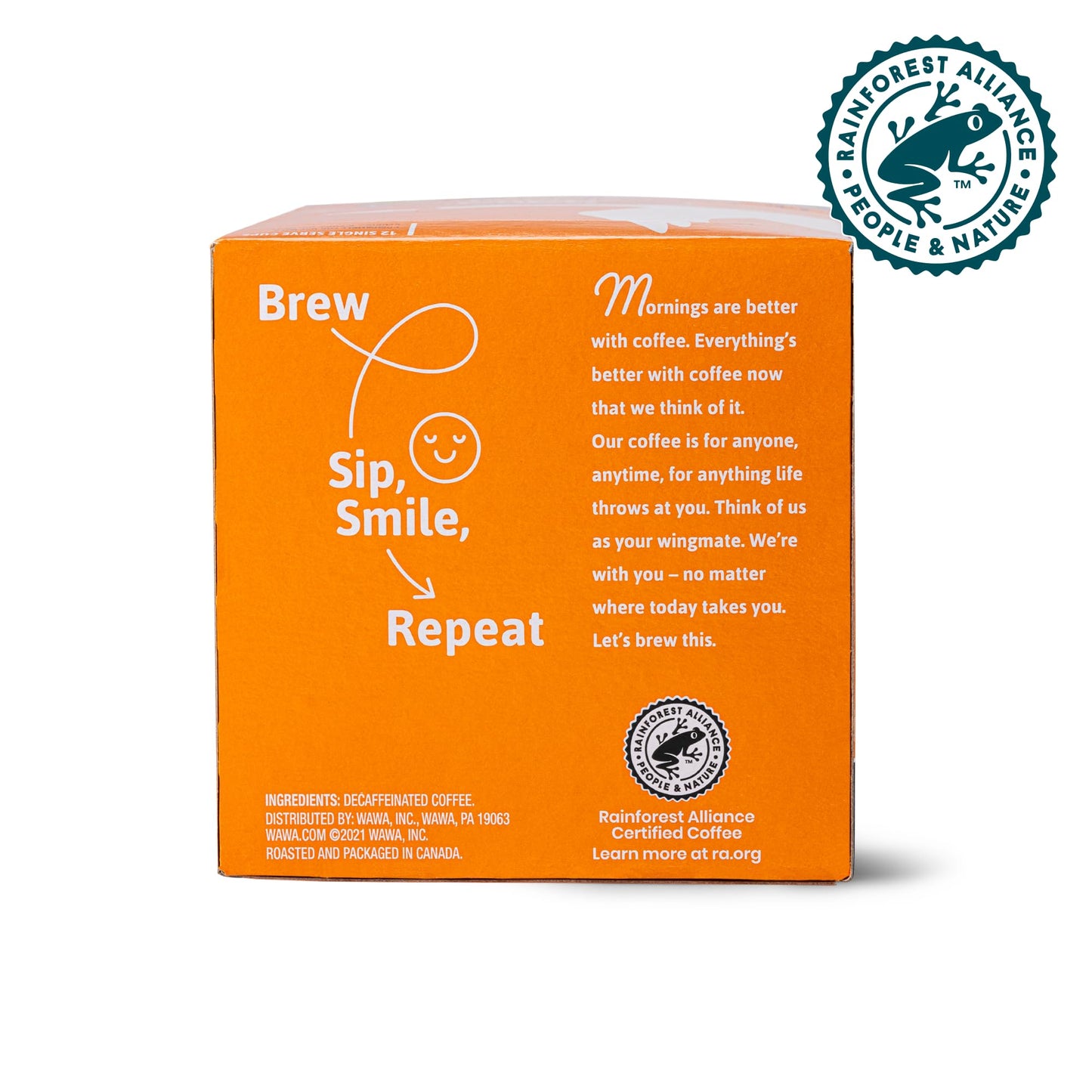 Wawa Mild Roast Single Cup Decaf Coffee Pods, 12 Pods, 1 Box, Regular Smooth & Balanced Classic Decaf Blend, Single Serve, 100% More Responsibly