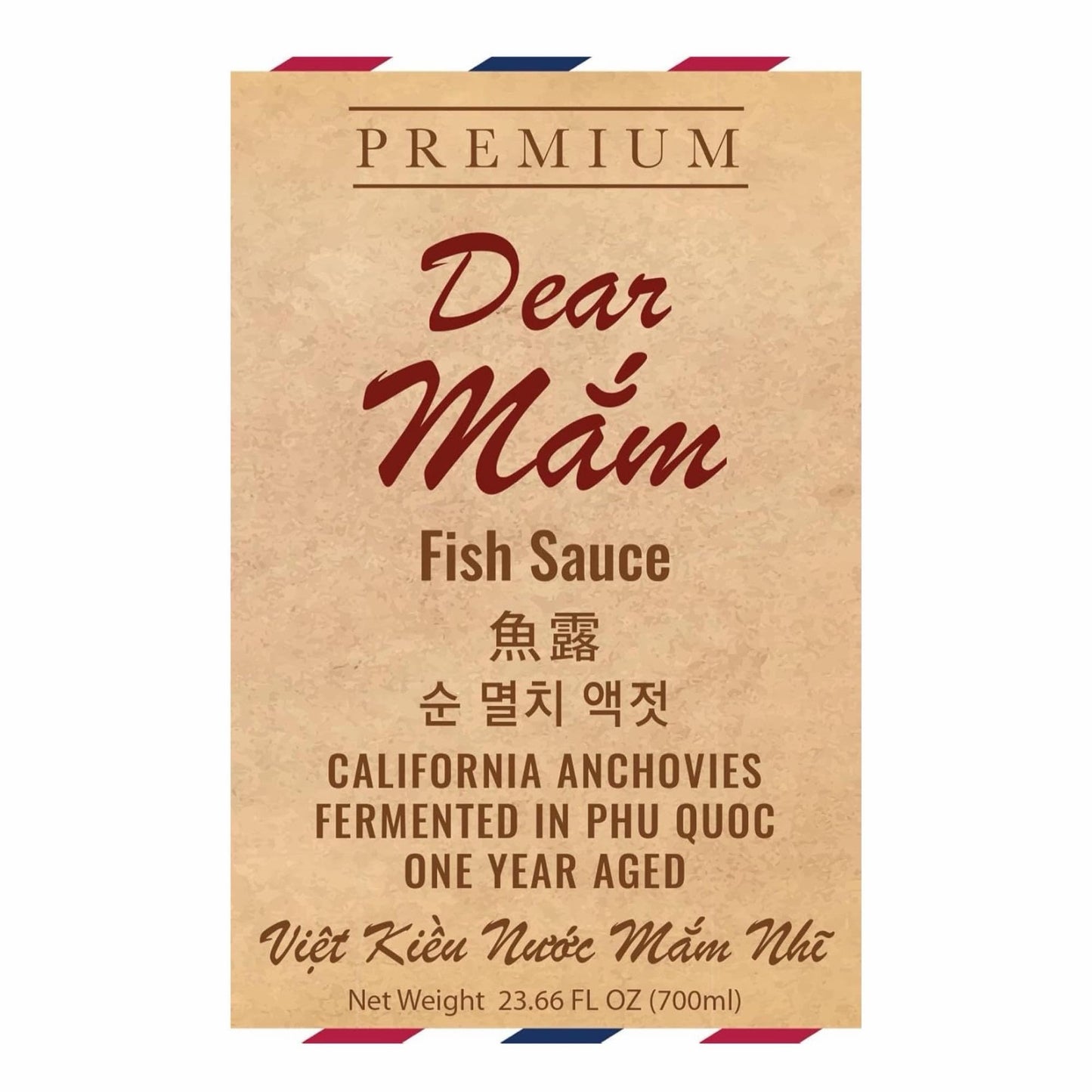 Dear Mam Premium Fish Sauce | California Anchovy | 1 Year Aged | Fermented Phu Quoc Vietnam | 24 fl oz (2 Bottles)