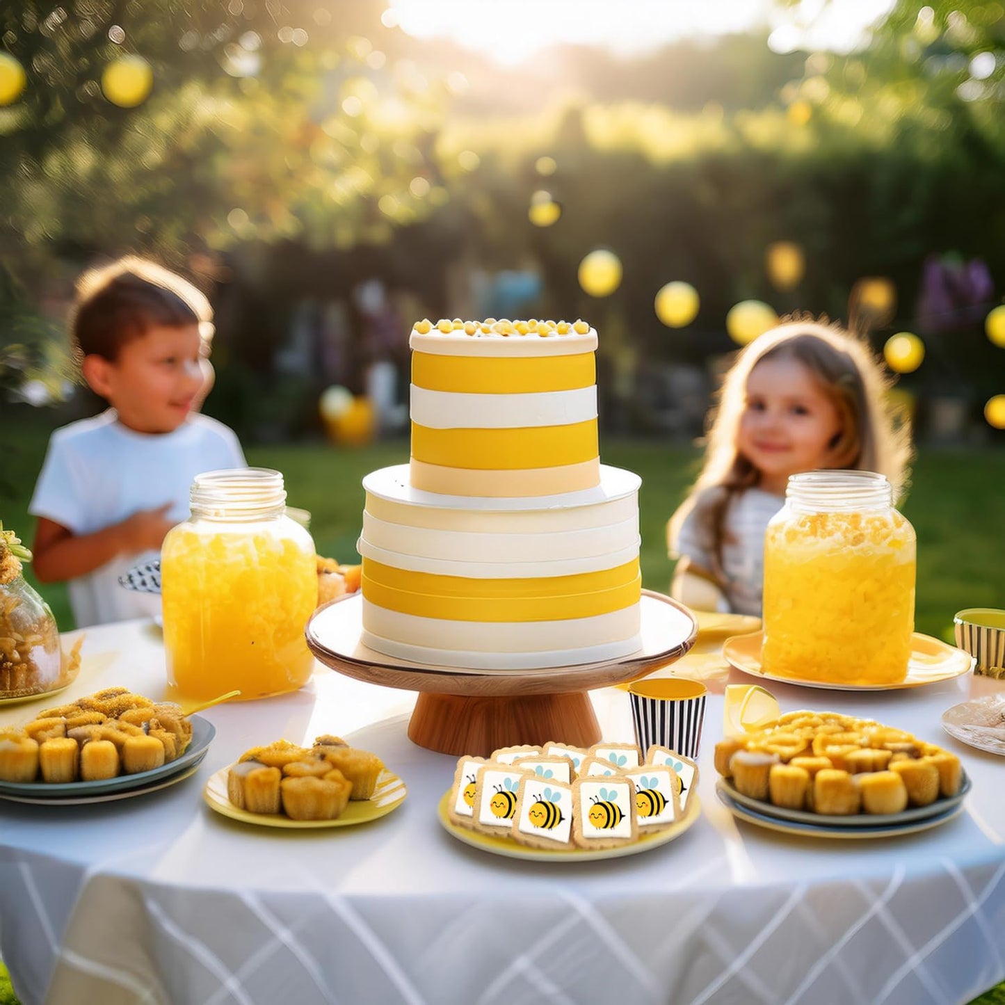 Bee Theme Cookies | Summer Party Bumble Bee Honey Birthday Baby Shower | 24 Individually Wrapped | Kosher
