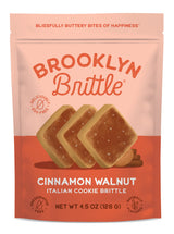 Brooklyn Brittle Cinnamon Walnut Crispy Snack Buttery Crunch Infused Italian Cookie Brittle Snack with Warm Cinnamon and Nutty Walnuts Perfect