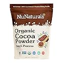 NuNaturals Unsweetened Organic Fairtrade Certified Cocoa Powder, Premium Dutch-Process For Drinking and Baking, 1 lb
