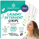 MomRemedy Laundry Detergent Sheets with Powerful Stain Fighting Enzymes - Made in EU, Sulfate Free, Zero Waste Laundry Sheets Detergent in Recyclable