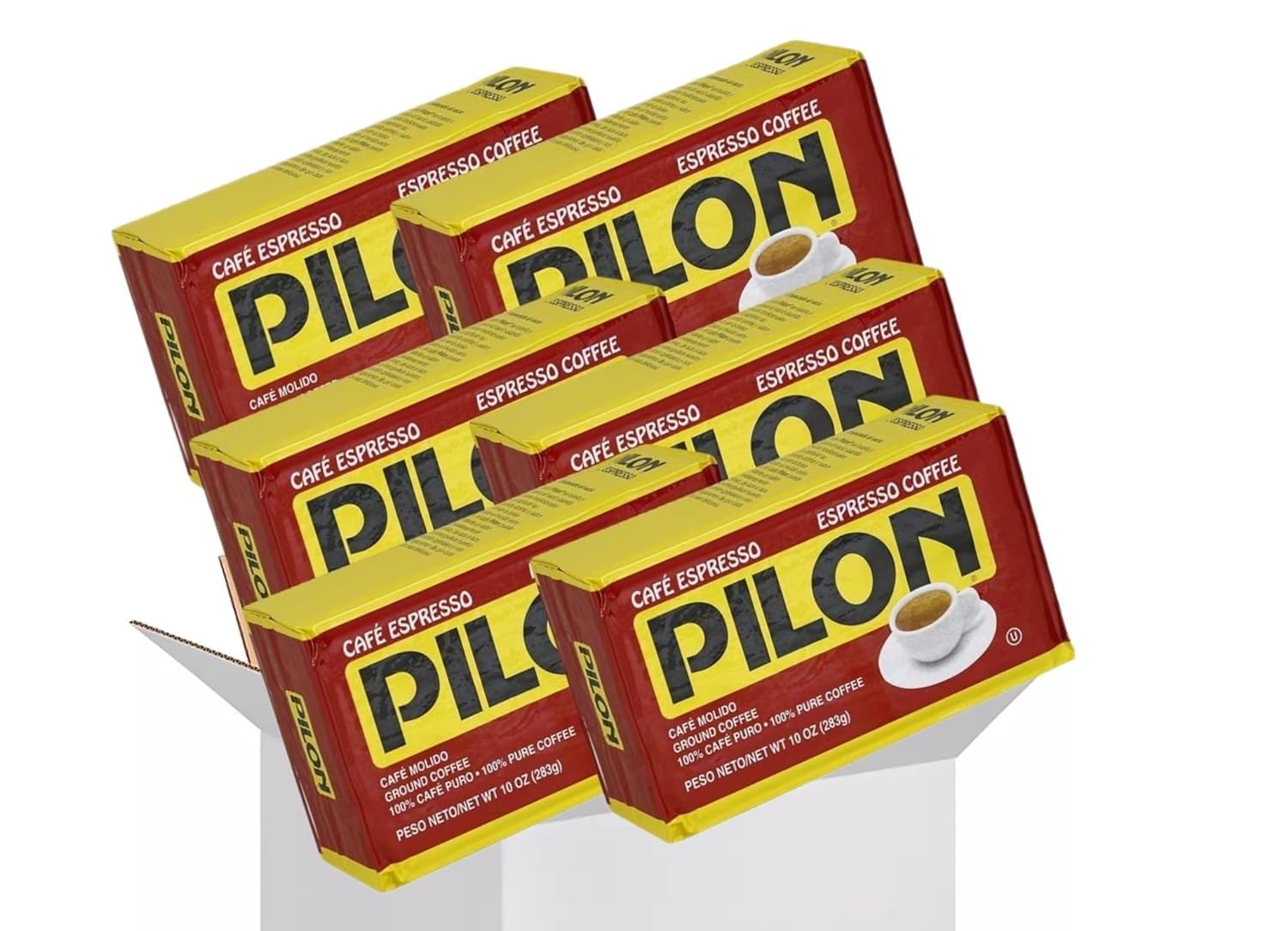 Pilon Ground Espresso Coffee 10oz | 284g (Pack of 06)