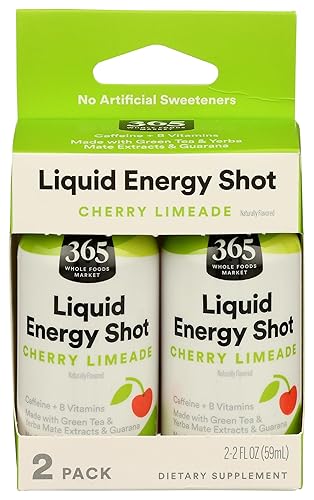 365 by Whole Foods Market Energy Shot Duo Pack, Cherry Limeade, 2 Fl Oz