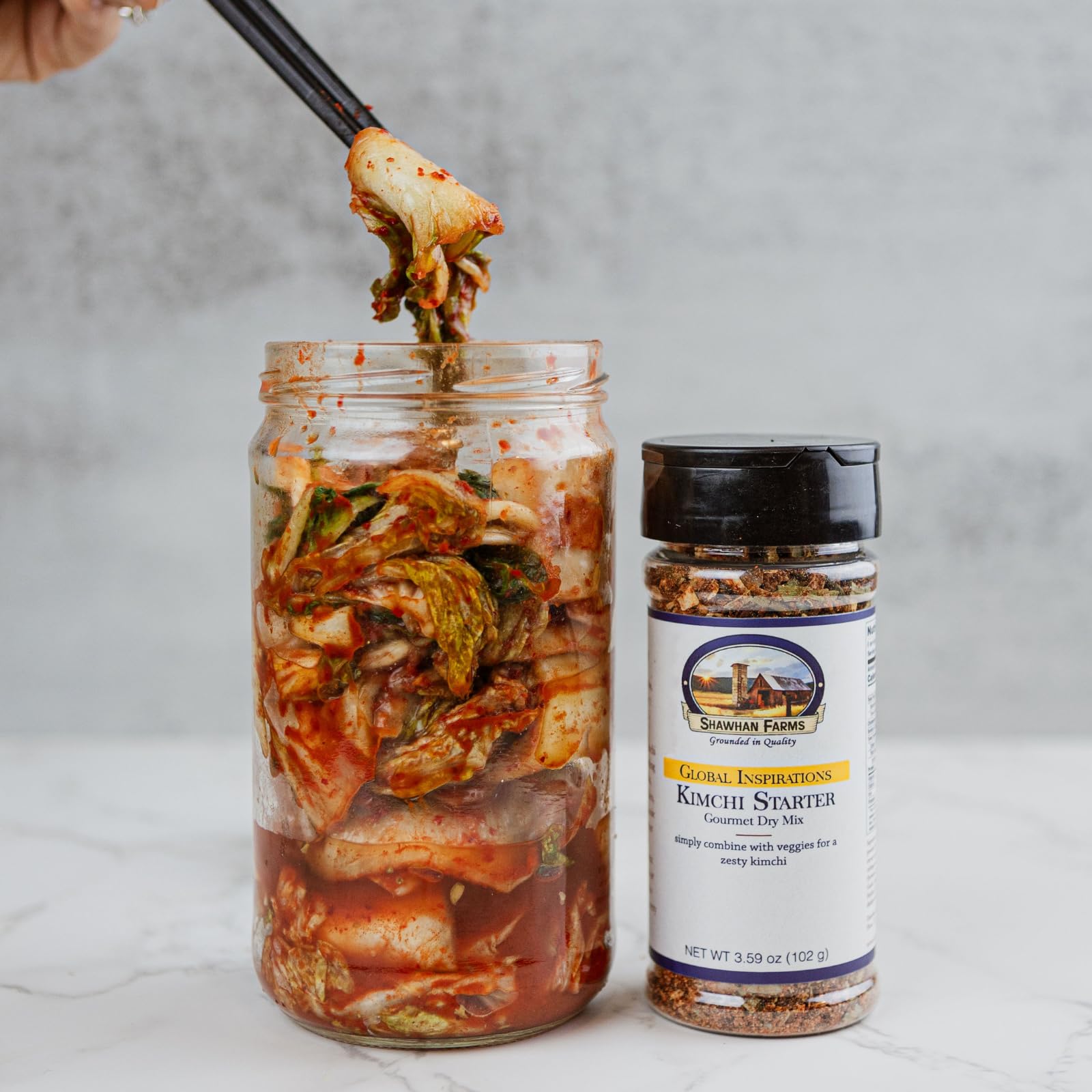 Kimchi Starter Seasoning, No Fish Sauce, Gochugaru, Shawhan Farms, 3.59 oz