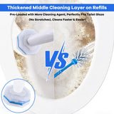 LufamlyGo Upgraded Disposable Toilet Brush and Holder Set, 50 Toilet Wand Refills with Thickened Cleaning Layer, Won't Fall Apart, Large Opening