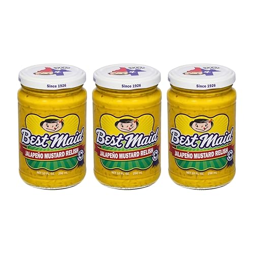 Best Maid Products Pickle Relish 10 Ounce 3 Packs - Sweet, Dill, Jalapeno Sweet, or Jalapeno Mustard (Jalapeno Mustard Relish)