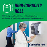 Cascades PRO Select Strong and Absorbent Hand Paper Towels - Suitable for Most Universal Dispensers- Paper Towel Rolls Bulk - 800 Feet/ Roll, 6
