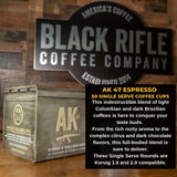 Black Rifle Coffee Company AK Espresso, 50 Count, Medium Roast K Cups - Single Serve K Cups Coffee Pods - Kcup Pods Compatible with Keurig 1.0 & 2.0
