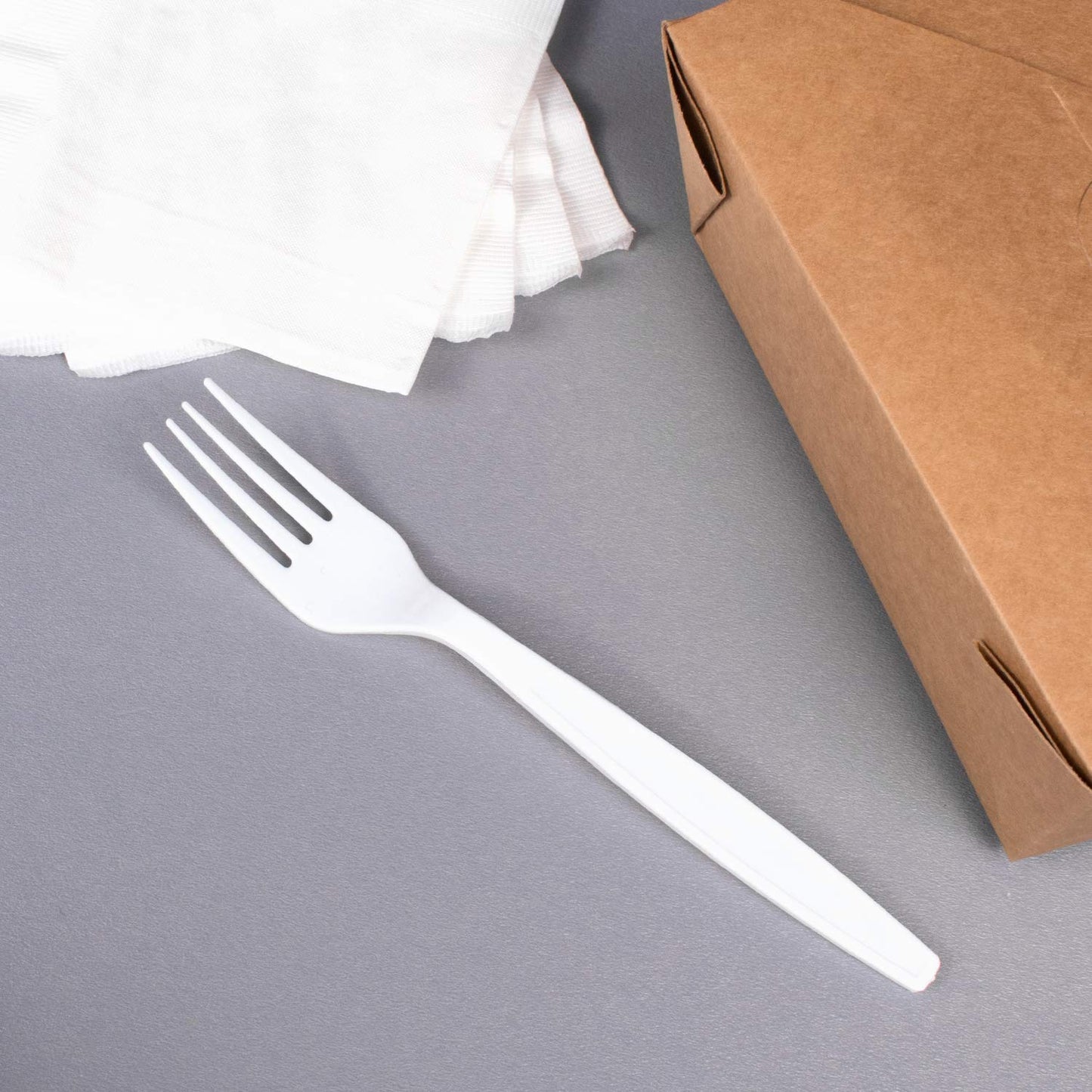 Karat U2020W 7" PS Extra-Heavy Weight Disposable Fork, White (Pack of 1000)