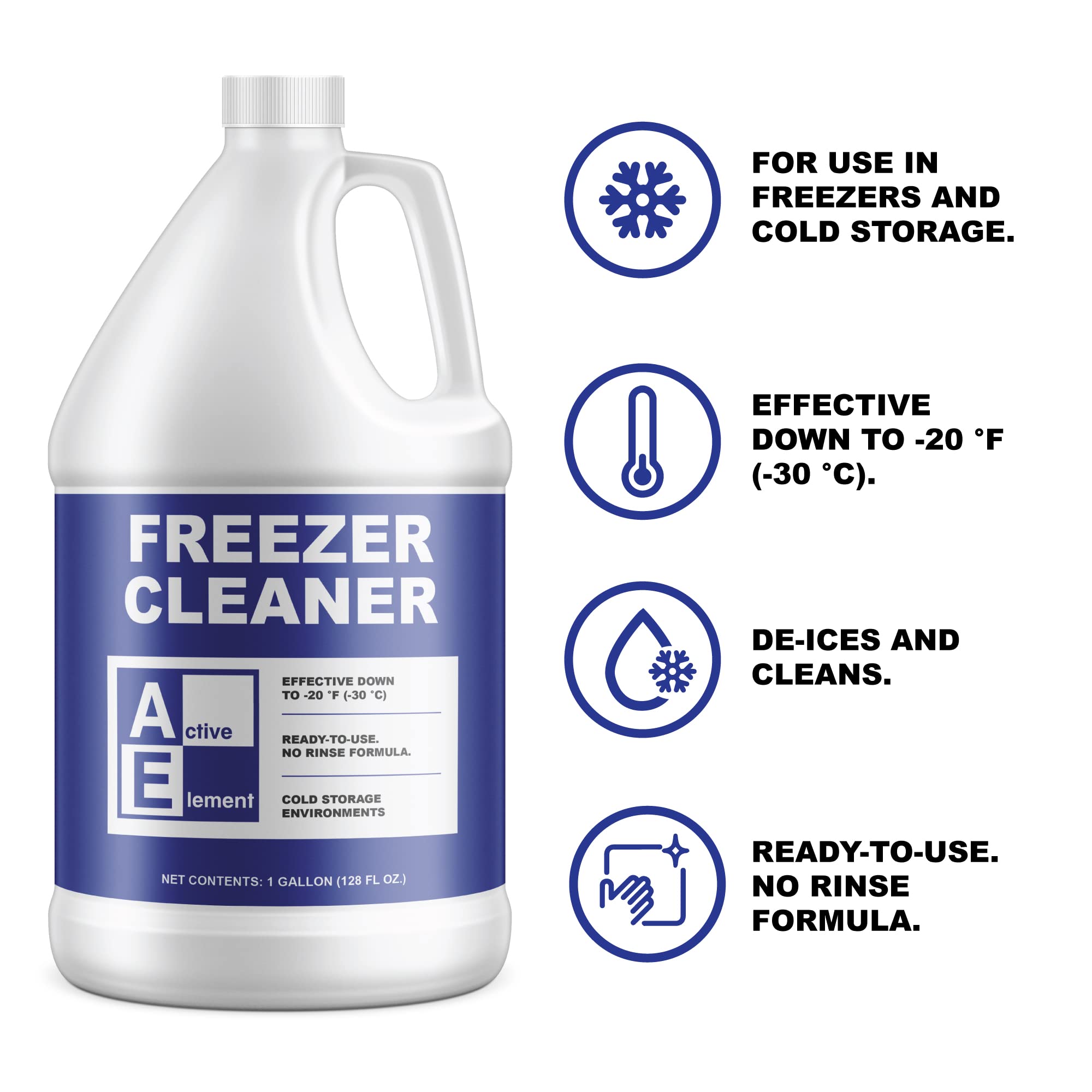 Active Element Freezer Cleaner - 2 Gallon | Deices and Cleans, Ready to Use, Commercial Strength, For Cold Storage, Works Down to -20°F