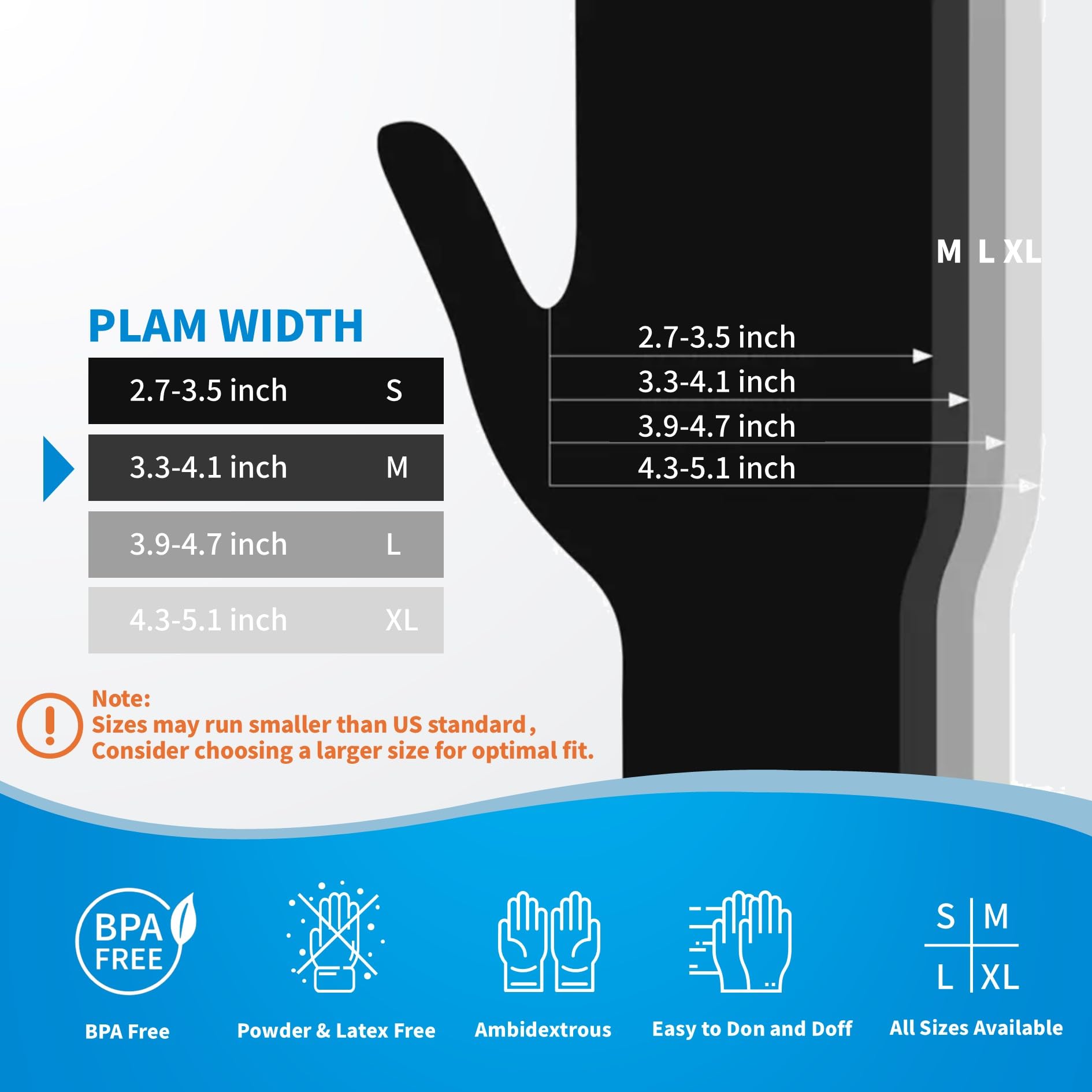 HEAVY DUTY Nitrile Gloves Disposable, Latex Free, Food Grade, 5 mil, Cooking, Cleaning, Hair Dye,1000 Count, 9inch (L)