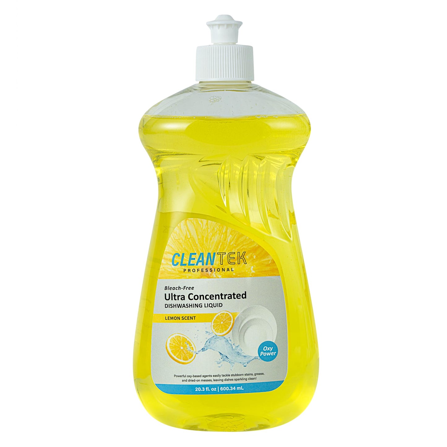 Restaurantware Dishwashing Liquid 24 Pack of 20.3 fl. oz Ultra Concentrated Liquid Dish Soap OXY Power Lemon Scent Dishwashing Detergent Bottle