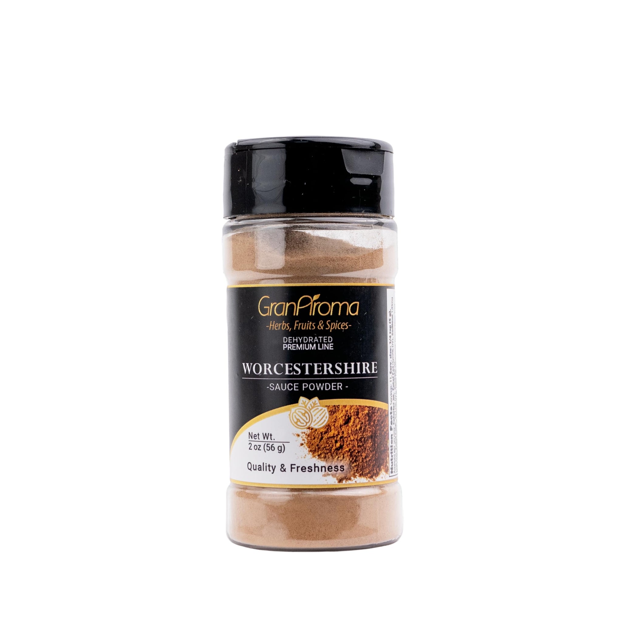 GranAroma Worcestershire Sauce Powder, Tangy, Savory Seasoning for Cooking, Marinades, & Snacks (2 Ounce)