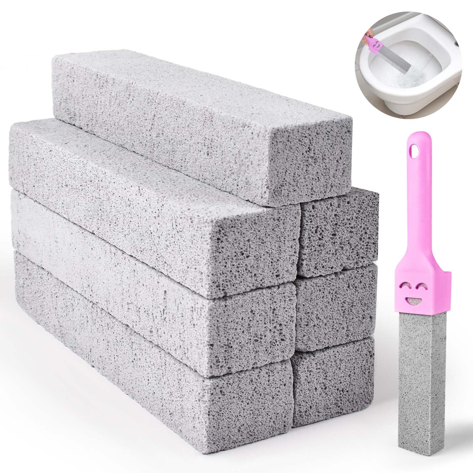 CONLI 8 Pack Pumice Stone Toilet Bowl Cleaner, Toilet Pumice Stone with Handle Remove Toilet Bowl Hard Water Rings Suitable for Cleaning Toilet