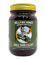Grill Your As* Off Hellfire Honey Habanero BBQ Sauce - 16oz Sweet & Spicy Explosive Flavor Barbecue Sauce for Beef, Steak, Pork & Chicken - Gourmet