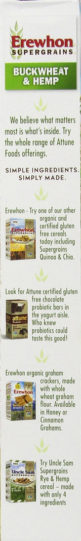 Erewhon Supergrains Buckwheat and Hemp Gluten Free Cereal, 10 Ounce