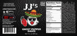 JJ's Ghost Pepper Hot Sauce, 5 oz, Spicy Sauce for Tacos, Wings, Seafood and More - Made in USA - 3 pack