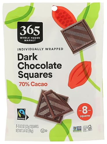 365 by Whole Foods Market Solid Dark Chocolate Square 8 Count, 0.42 OZ