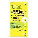 Teabox Premium Darjeeling Green Tea With Chamomile Flowers | 100% Whole Leaf & 0% Bitterness | Green Tea From The Himalayas | 25 Tea Bags (Low