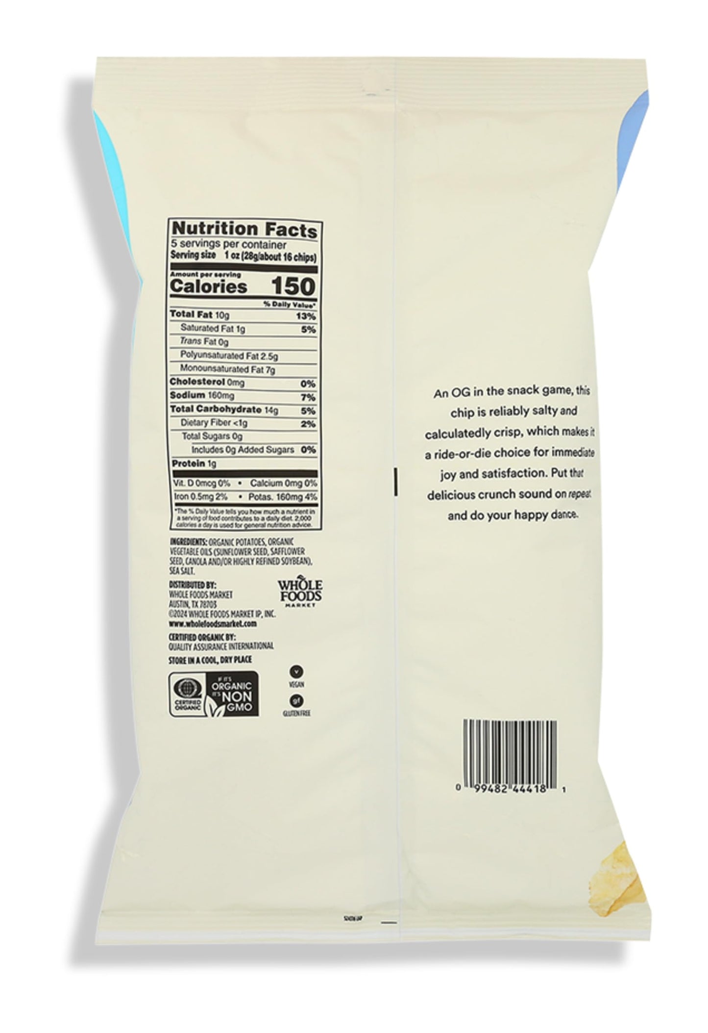 365 by Whole Foods Market, Chip Potato Classic Sea Salt Organic, 5 Ounce