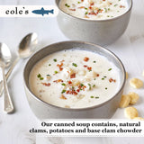 COLES New England Clam Chowder - Gluten Free, Chowder Soup with New Potatoes and Clams, 15 oz