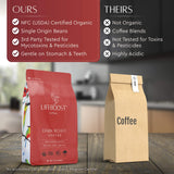 Lifeboost Coffee 3 Pack Dark Roast Ground Coffee - Low Acid Single Origin USDA Organic Coffee - Non-GMO Ground Coffee Beans Dark Roast Third Party