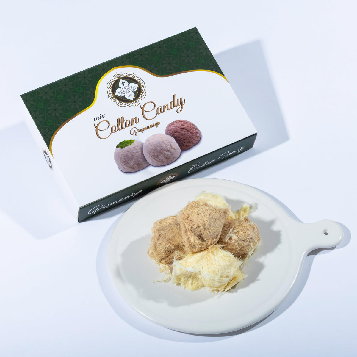 Me?hur Safranbolu Lokumcusu Turkish Cotton Candy Pi?maniye - Traditional Handmade Floss Halva Dessert, Light and Fluffy Sweet Treat, Authentic Turkish