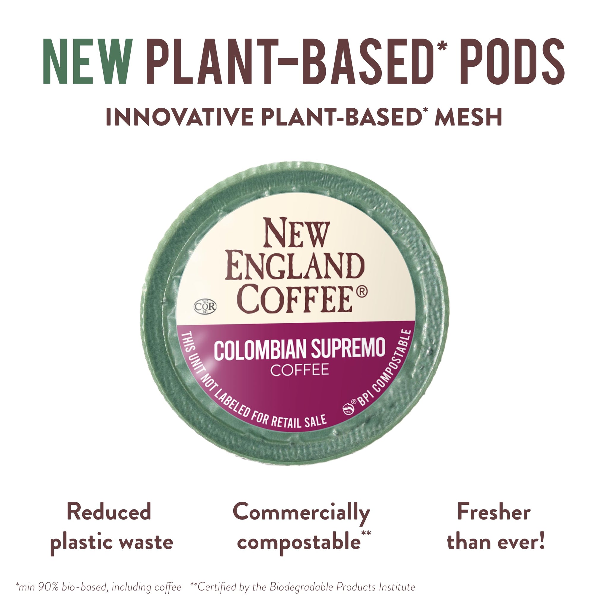 New England Coffee Colombian Supremo Medium Roast Single Serve Pods, 12ct Box (Pack of 1)