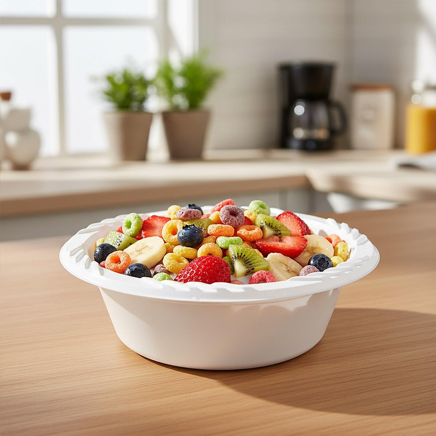 Bluesky Dinner White Lightweight Plastic Soup Bowls-12 oz | Pack of 100 Bowls, 12 oz
