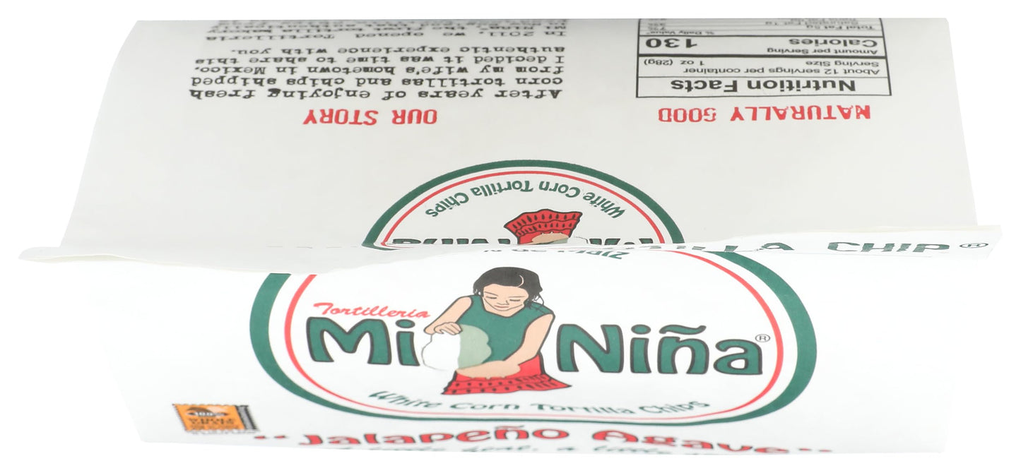 Tortilleria Mi Nina, Chip Tortilla Jalapeno Agave, 12 Ounce