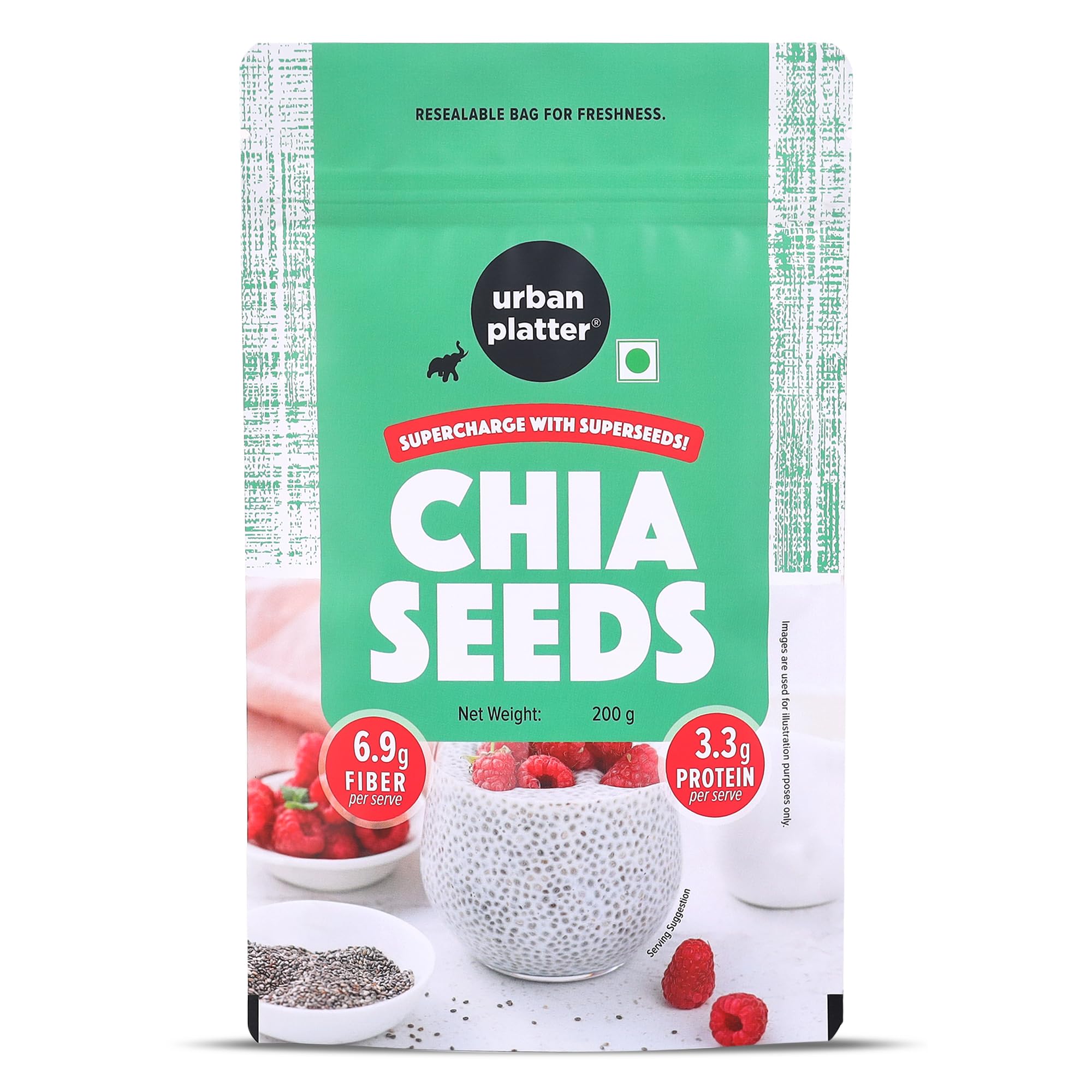 Urban Platter Healthy Bowl Raw Chia Seeds 200g