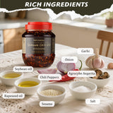 Kah's Journey Chili Oil - 15.87oz (450g) Spicy Chili Crisp with Crunchy Garlic and Onion Flavor, Vegan, Sugar Free Chili Sauce