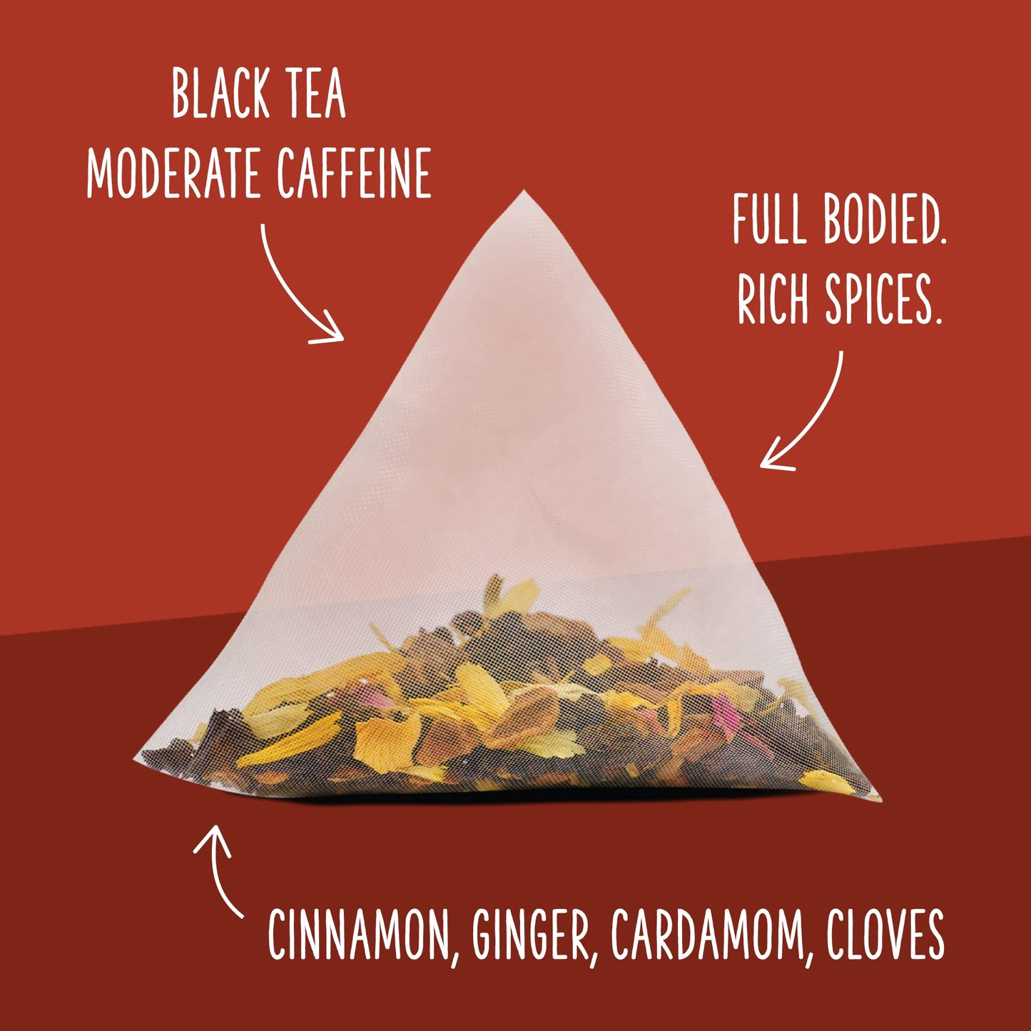 Two Leaves and a Bud Organic Mountain High Chai Tea Bags, Whole Leaf Black Tea and Spices in Pyramid Sachets,15 Count (Pack of 1)