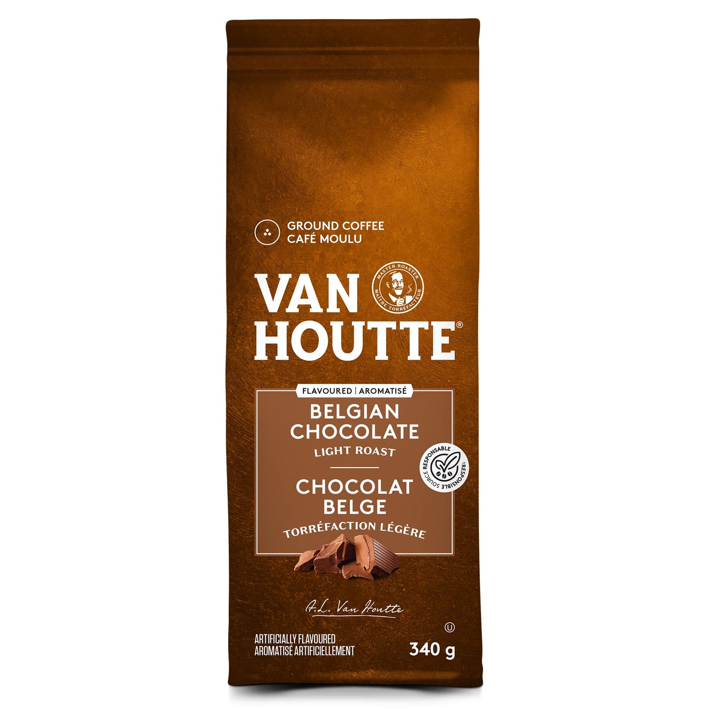 Van Houtte Belgian Chocolate Light Roast Ground, 340g/12 oz