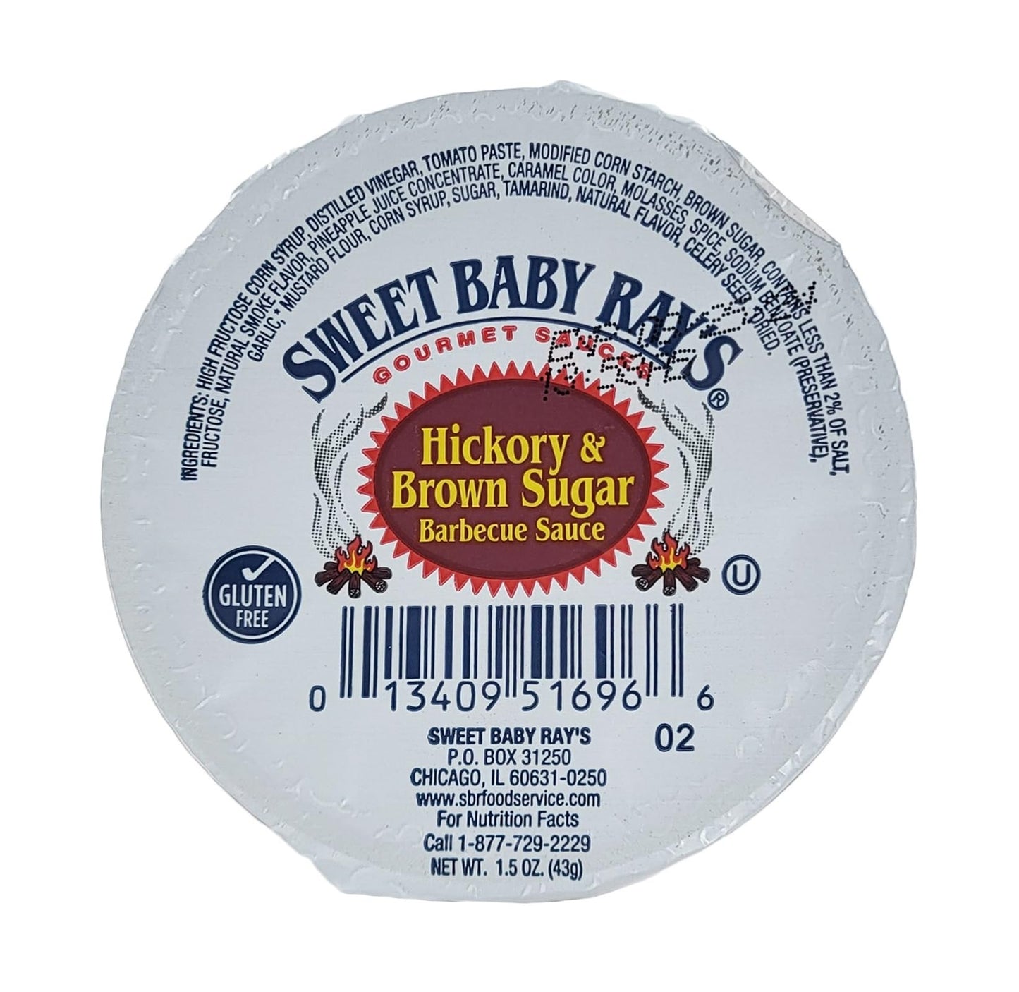 Sweet Baby Ray's Hickory Brown Sugar Barbecue BBQ Sauce 1.5 oz Dipping Cup | Gluten-Free | Kosher | Made In America | 12 Pack
