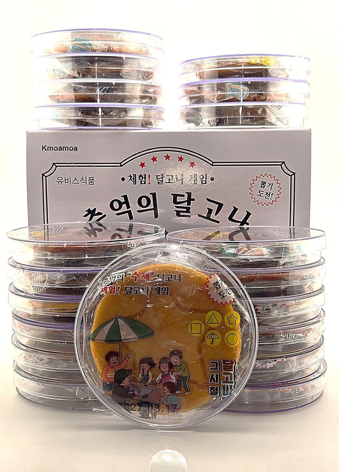 Handmade Korean Dalgona Candy - 20 Pack Honeycomb Toffee, Classic K-Drama Challenge Candy, Individually Wrapped, Authentic Korean Treat for Kids