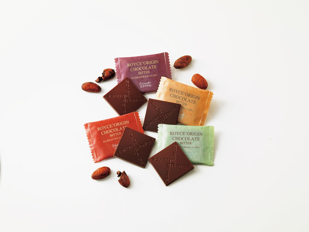 ROYCE' Origin Chocolate "Bitter"' - Assortment of Dark Chocolate Squares | Ideal for Baking and Desserts| No Artificial Preservatives | Japanese
