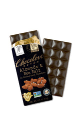 Chocolove, Chocolate Bar Dark Almonds Sea Salt 70%, 3.2 Ounce