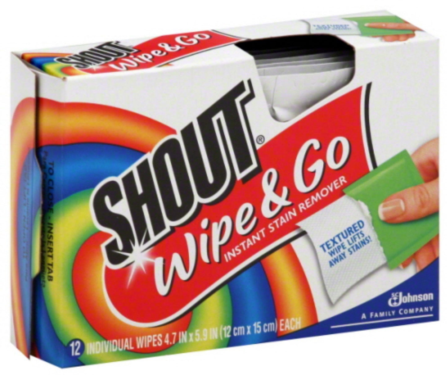 Shout Wipe & Go Instant Stain Remover Wipes 12 ea (Pack of 7)