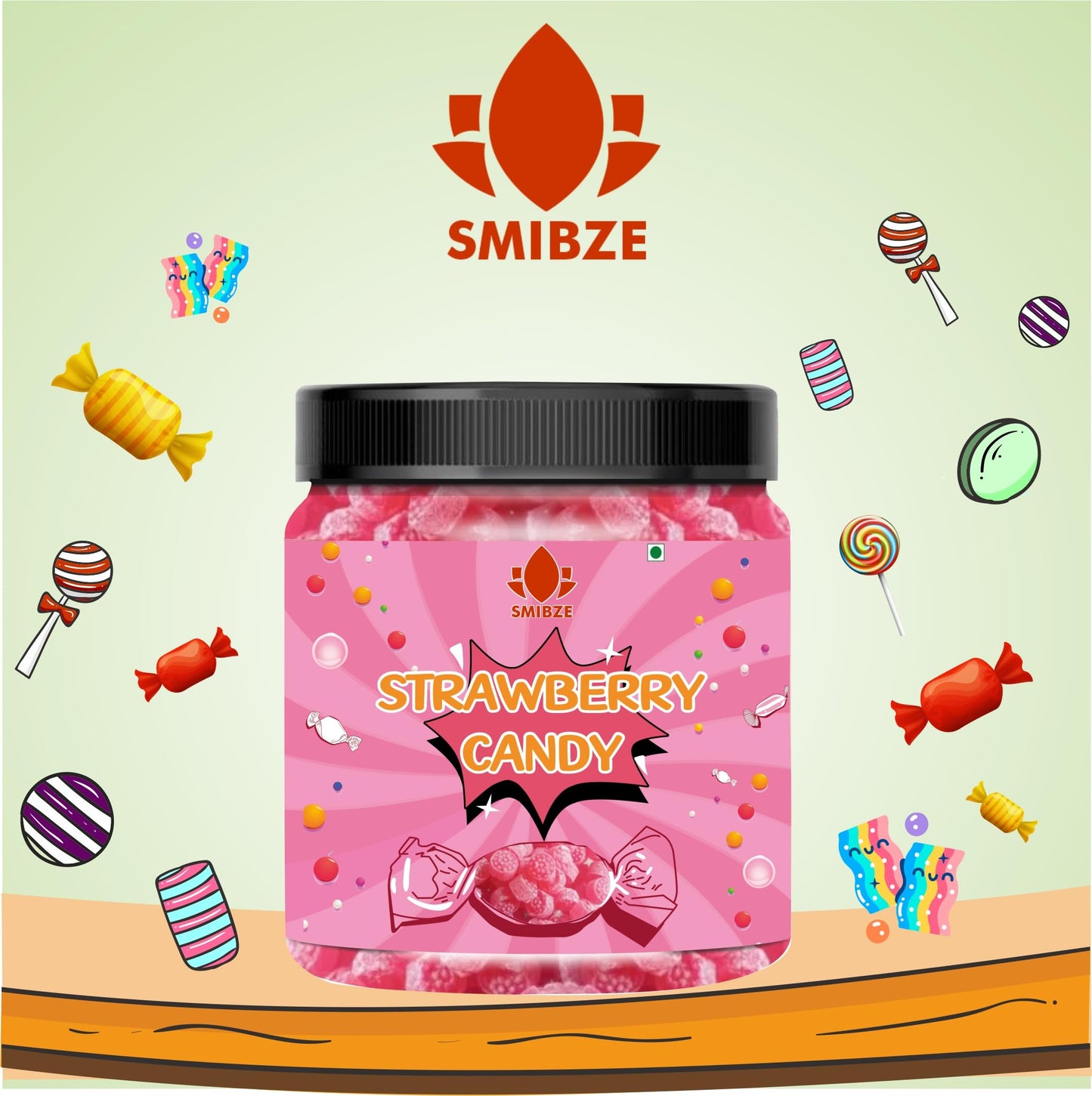 SMIBZE Natural Strawberry Candy 100 GM (Pack of 1) SMIBZE