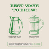 Bizzy Organic Cold Brew Coffee | Espresso Blend | Coarse Ground Coffee | Medium-Dark Roast | Micro Sifted | Specialty Grade | 100% Arabica | 1 LB