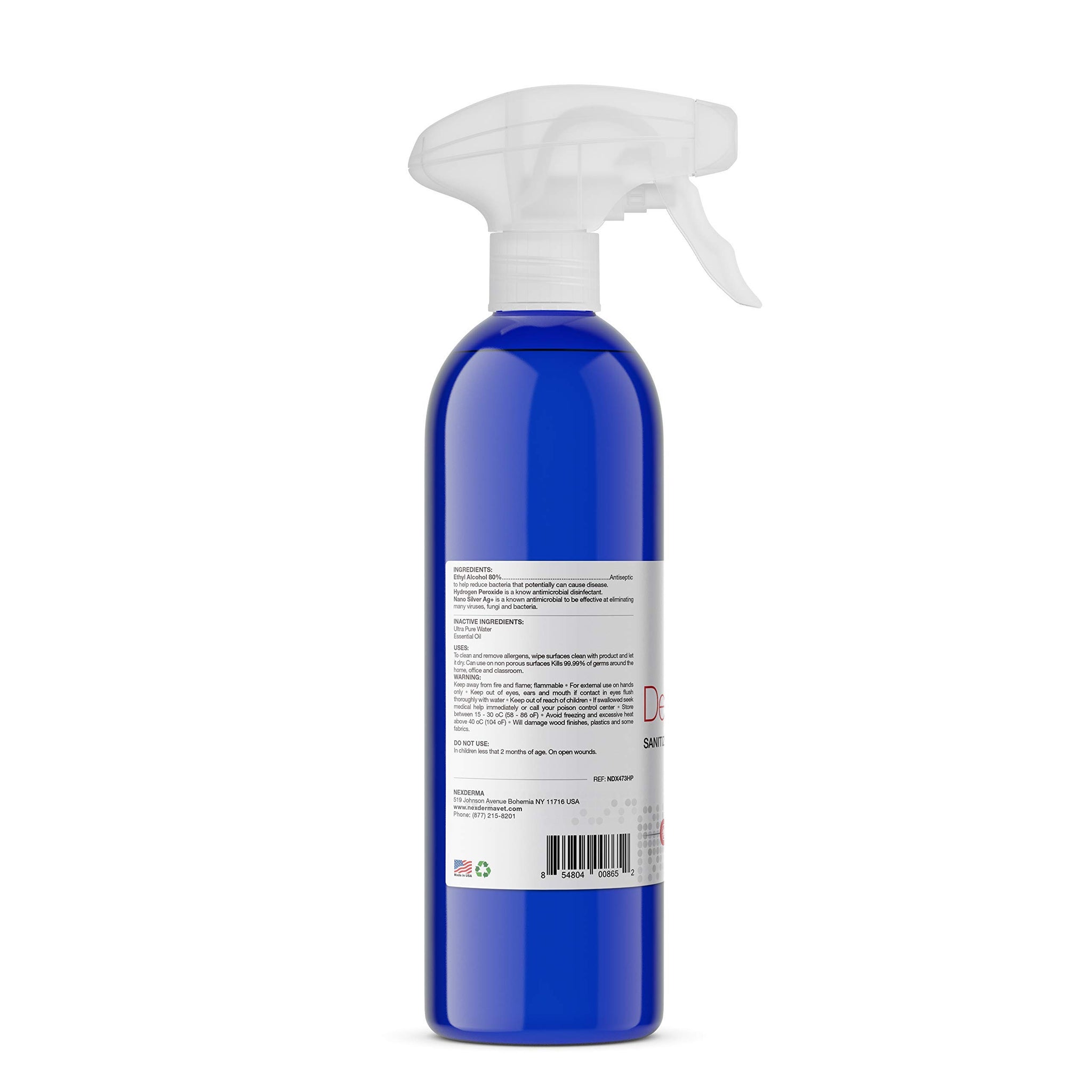 NEXDERMA Multi-Purpose Sanitizing Spray (not for Hands) | 80% Ethyl Alcohol, Goodness of Silver, Herbal Essential Oil, Water and Hydrogen Peroxide |