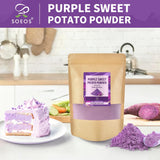 Soeos Purple Sweet Potato Powder, 8oz (227g) - 100% Natural, Vibrant for Smoothies, Baking & Cooking, Resealable Bag for Freshness