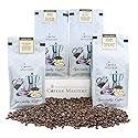 Coffee Masters Whole Bean Coffee Sampler, Jamaican Me Crazy, Vanilla Nut Creme, Caramel Kiss, Highlander Grogg, 48 Ounce