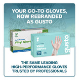 GUSTO Clear Vinyl Plastic Gloves [100 Count] Latex-Free, Powder-Free, Food Safe Disposable Gloves for Cooking, Meal Prep, Cleaning & Everyday Use