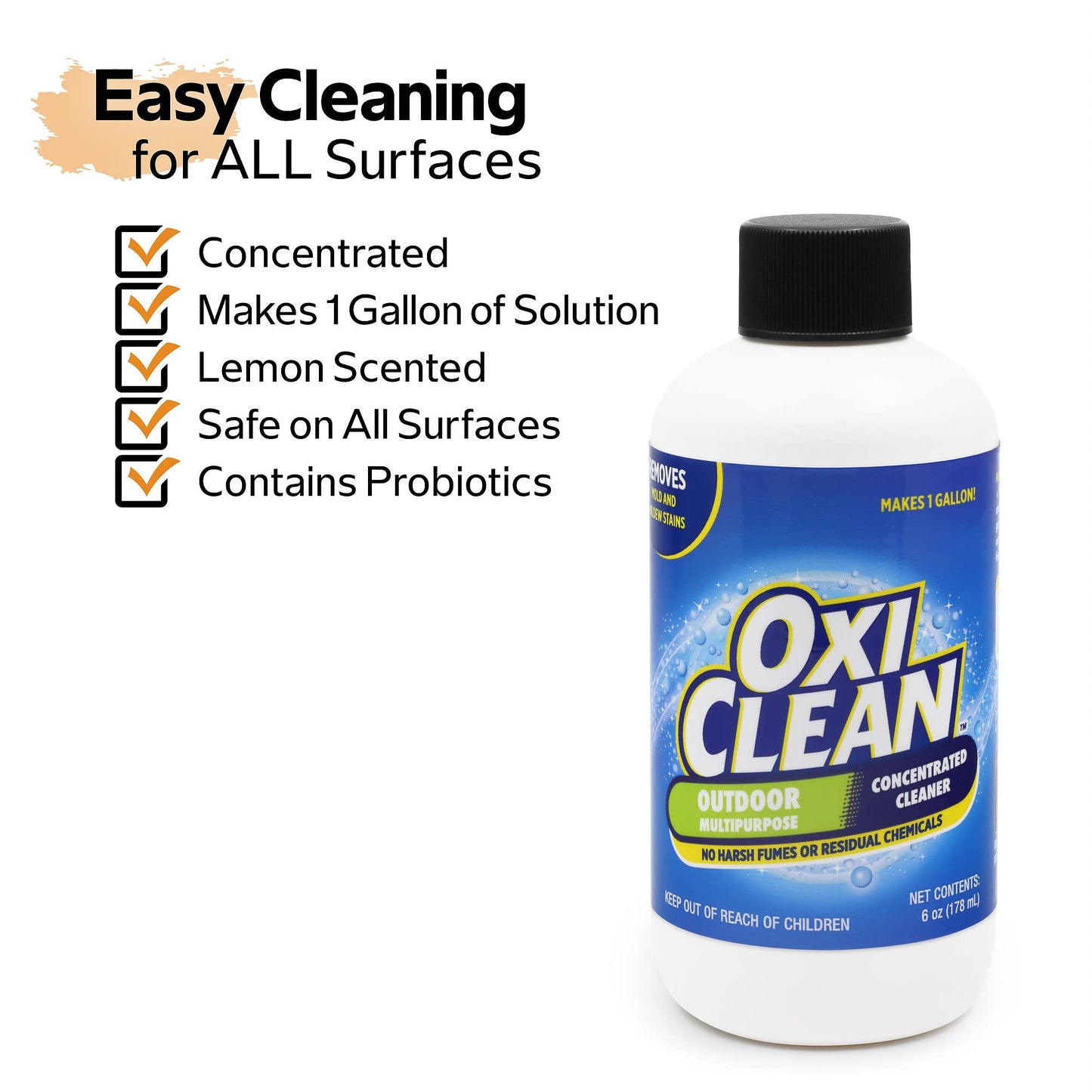 OxiClean - Outdoor Multipurpose Super Concentrated Cleaner - Makes 1 Gallon - Stain Remover - Driveway Cleaner for Concrete - Degreaser for Cement