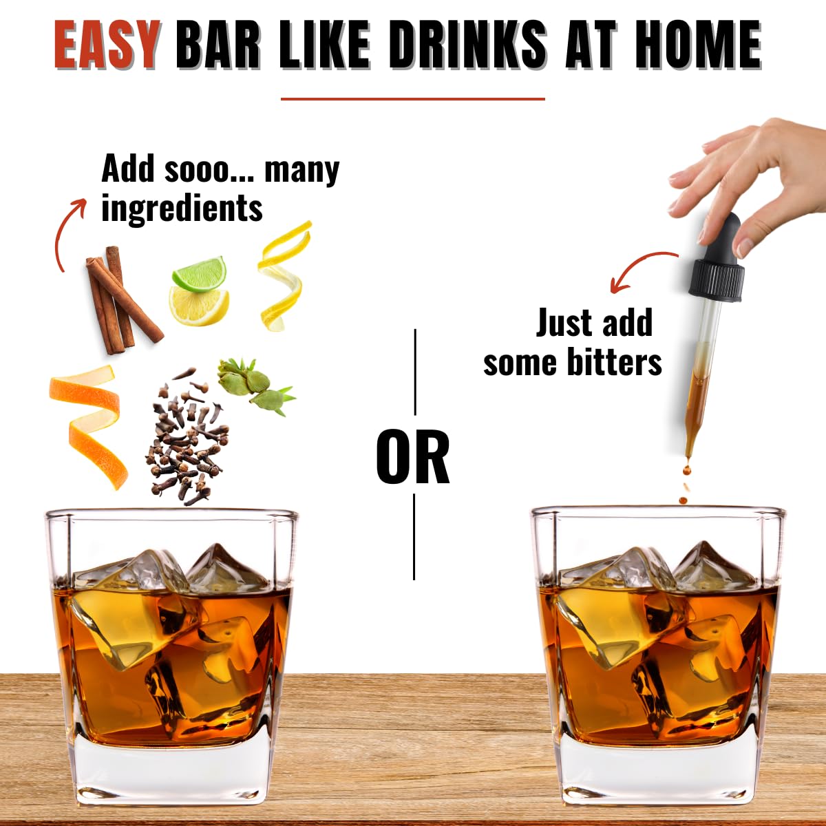 Bab Louie & Co. Aromatic Spiced Flavor Bitters, Non Alcoholic Award Winning Bitter with Zero-Sugar and Caffeine-free (30ml/1 Fl. Oz) 11 Servings