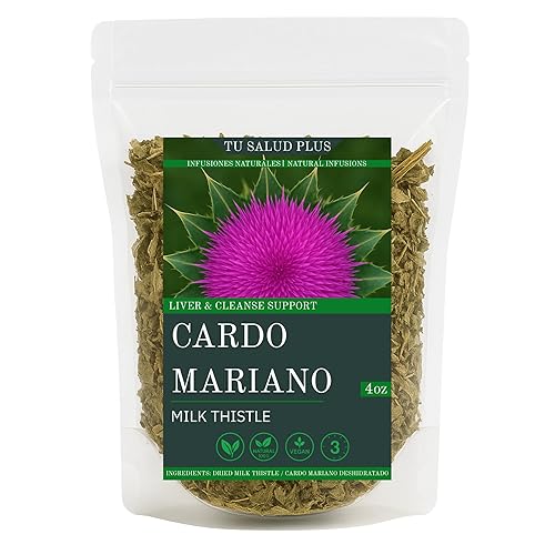 Tu Salud Plus 4oz Milk Thistle Liver Detox Supplement - Cardo Mariano Extract for Liver Cleanse, Supports Healthy Liver Function and Detoxification